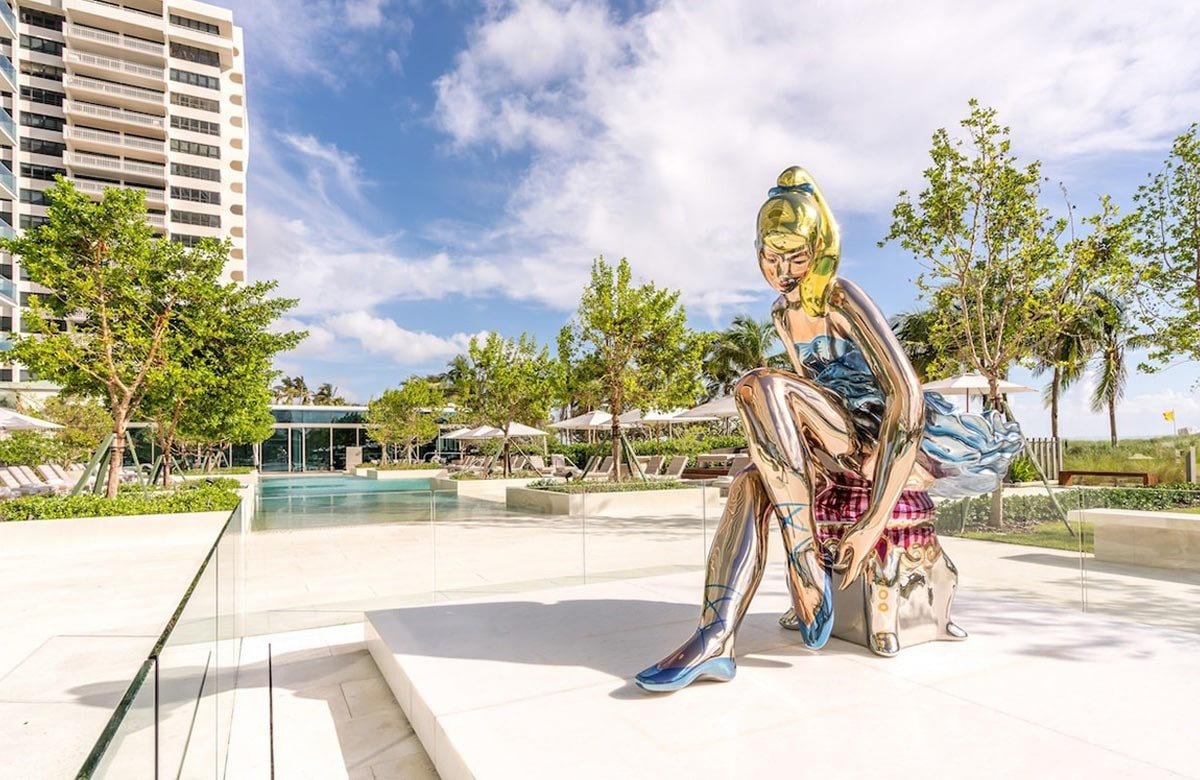 Jeff Koons Seated Ballerina at Oceana Bal Harbour